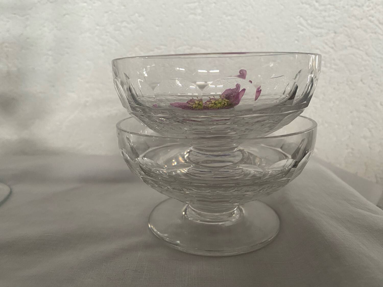 Set of 2 Baccarat crystal champagne glasses