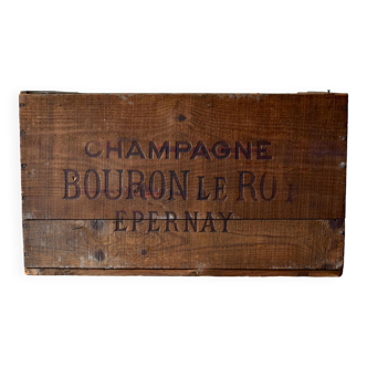 Ancienne grande caisse à champagne en bois - Bouron Le Roy - Épernay.
