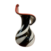 Italian "zebra" glass vase