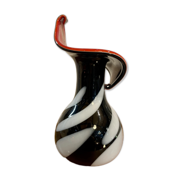 Italian "zebra" glass vase
