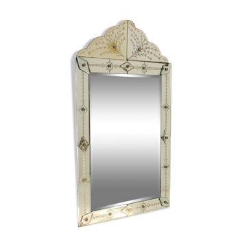 Miroir Tchécoslovaquie vers 1900 25x50cm
