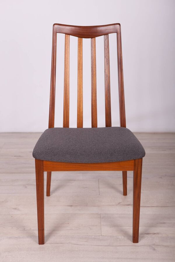 Chaises de salle à manger en teck et tissu du milieu du siècle par Leslie Dandy pour G-Plan, années 1960, lot de 6