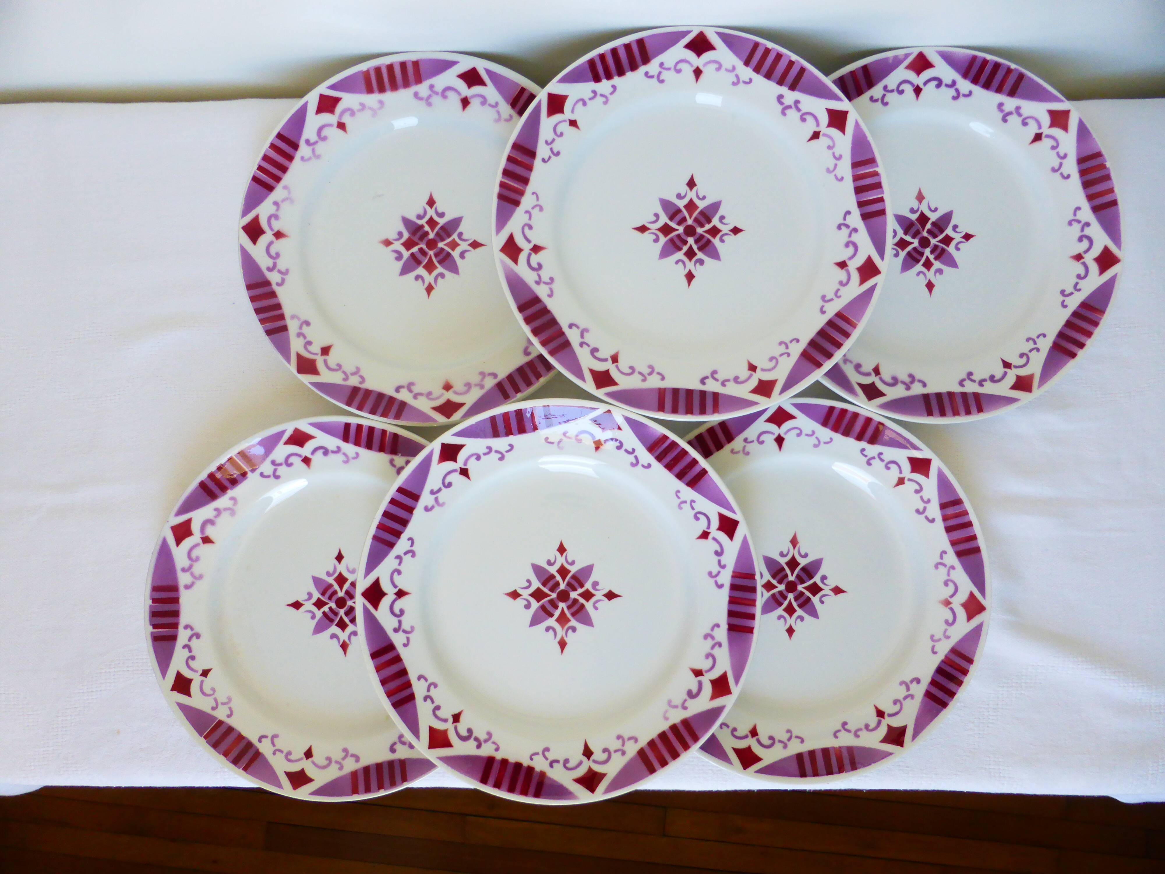 6 assiettes dessert du Moulin des Loups et Hamage modèle Madeleine