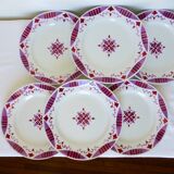 6 dessert plates from Moulin des Loups and Hamage, Madeleine model