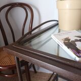 Vintage metal and glass server