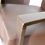 Franz Fertig Dresden leather armchair design, set of 5, 1960s