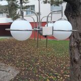 Chrome pendant light.