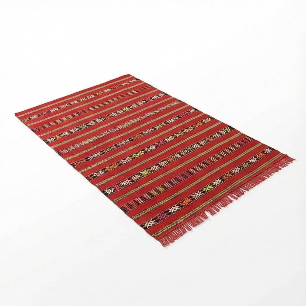 Small Moroccan red kilim rug 85x165 cm