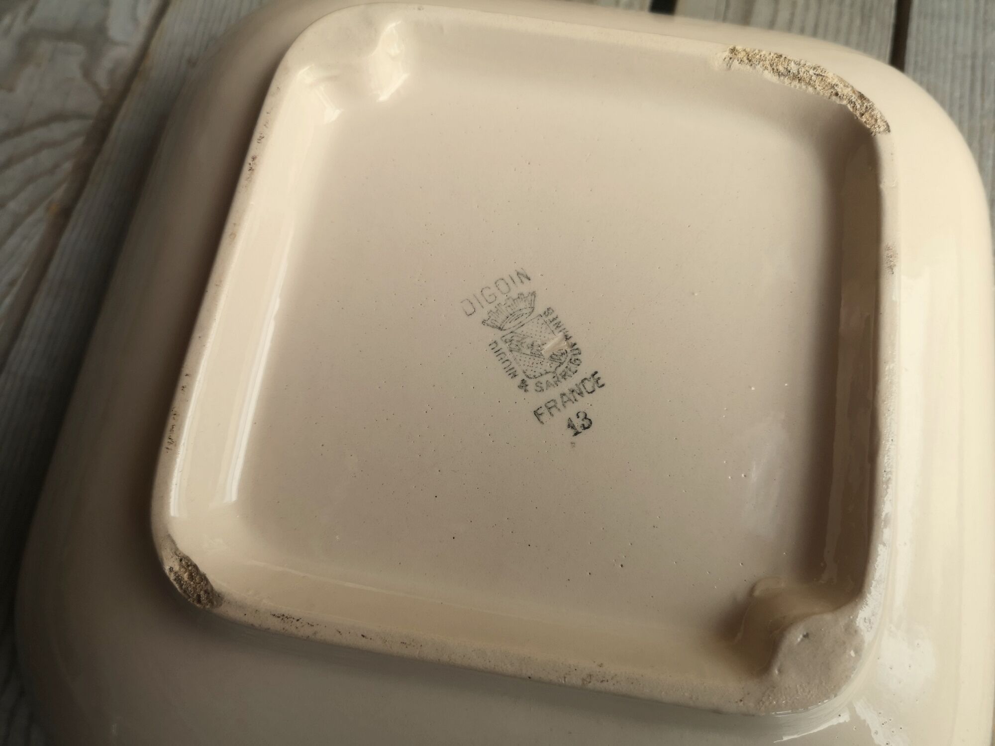 Ancient Saladier in Pink Ceramics by Digoin Sarreguemines Floral Decoration