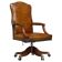 Fauteuil de direction vintage restauré cuir cadre chêne