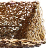 Woven rattan lamppost