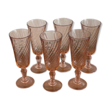 6 rosaline champagne glasses