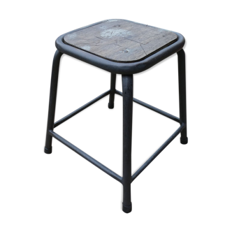 Tabouret d'atelier industriel noir