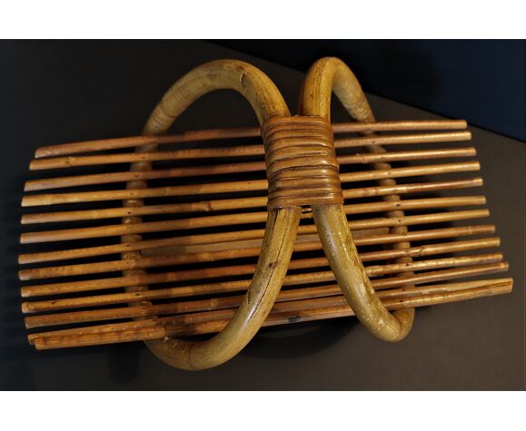 Vintage rattan basket 60s