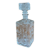 Vintage Glass Whiskey Decanter with Square Stopper