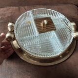 Plat service aperitif vintage oxydor