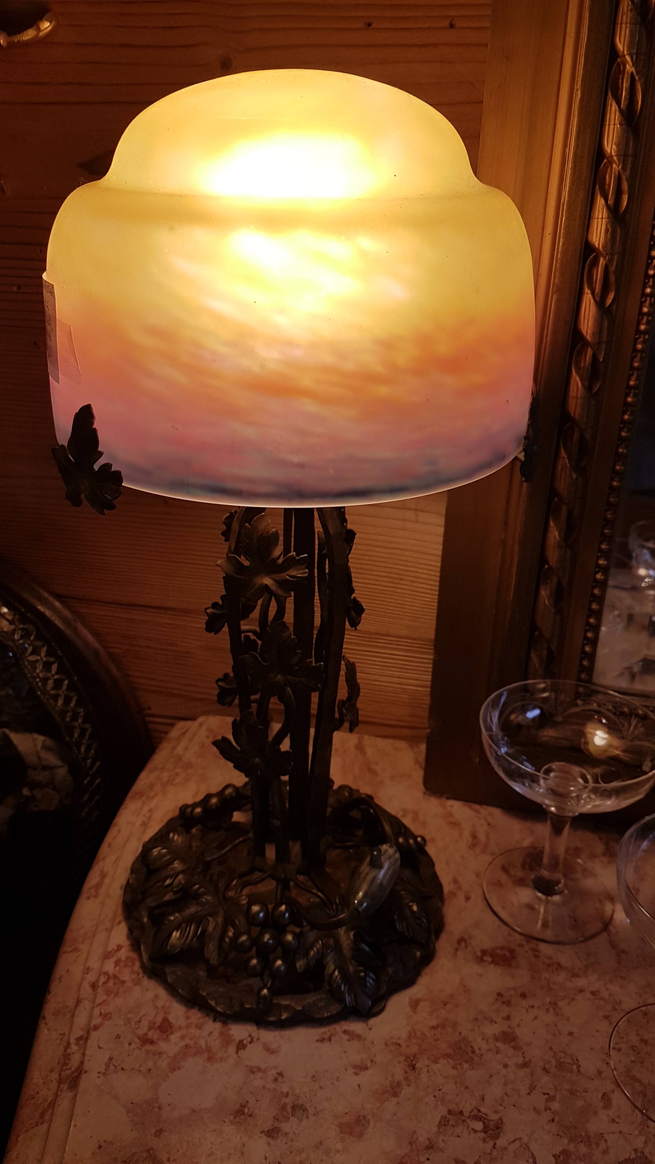 Muller Art Deco glass paste lamp