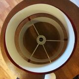 Vintage pendant light in white and red lacquered steel metal from the 70s