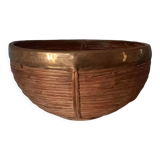 Rattan and brass basket