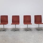 Early set of 4 'Oxford' swivel chairs by Arne Jacobsen for Fritz Hansen, 1966