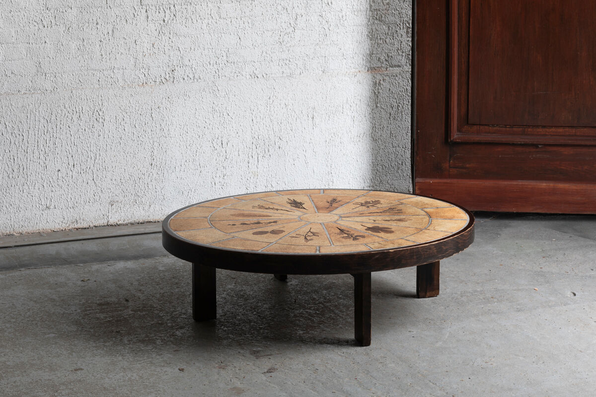 Coffee table by Roger Capron, oval design, France, 1960s