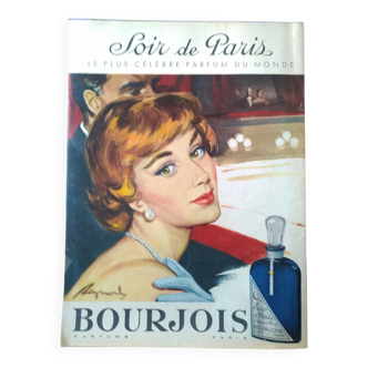 Une publicité papier mode parfum marque bourjois paris issue revue d'époque