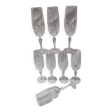 8 Bohemian crystal champagne flutes