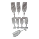 8 Bohemian crystal champagne flutes