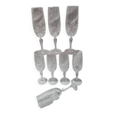 8 flutes a champagne en cristal de Bohême