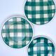 Vintage beige and green checkered service