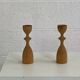 Pair of vintage wooden candlesticks