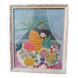 Peinture huile sur masonite Tusnelda Sanders