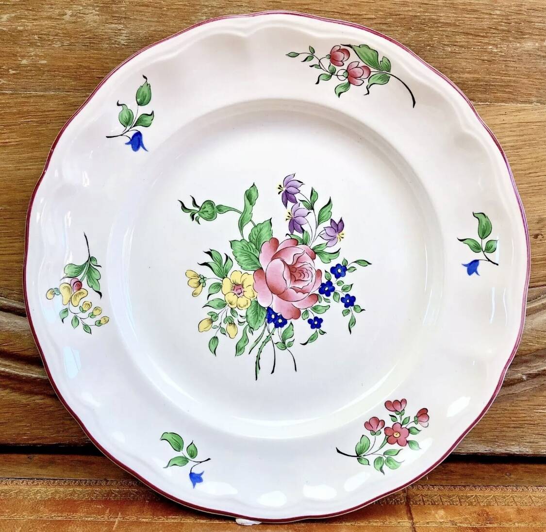 6 old Luneville flat plates, Réverbère model