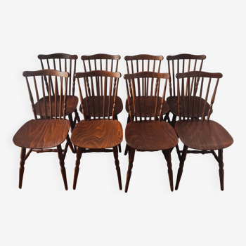 Lot de 8 chaises vintage bistrot style Baumann