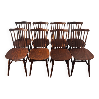 Set of 8 vintage Baumann style bistro chairs