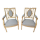 Pair of Louis XVI Armchairs in Lacquered Wood
