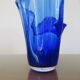 Large "handkerchief" vase in blown cobalt blue glass, 1960s.