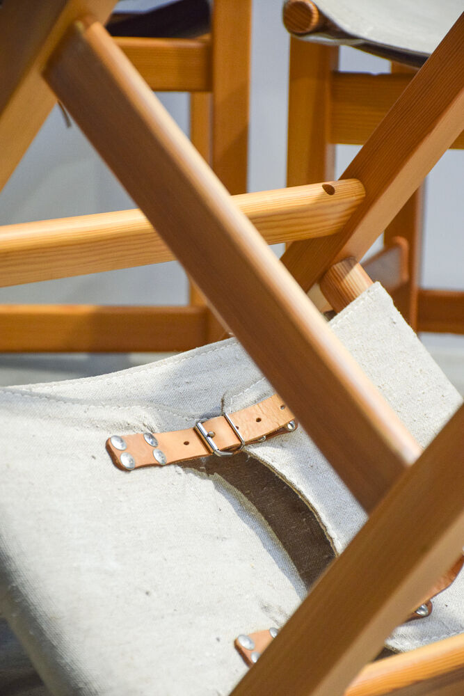 Series of four Ikea pine chairs 1986'