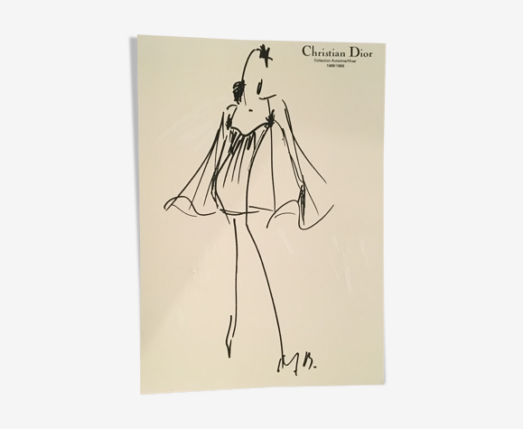 Christian Dior, illustration de mode de presse, collection 1988/1989