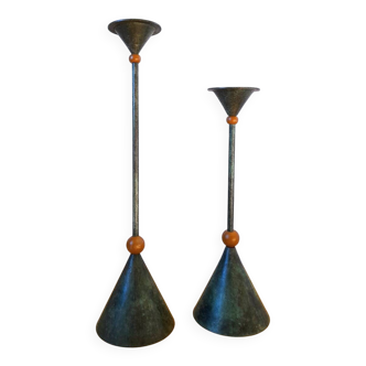 Memphis candlesticks, Christian de Beaumont, 1980