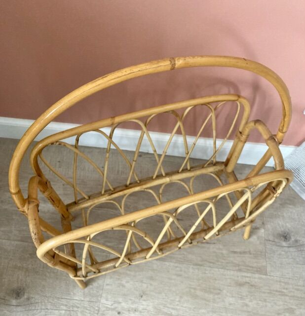Rattan magazine holders