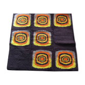 Tapis vintage 1980 fait main pure laine 140x140cm