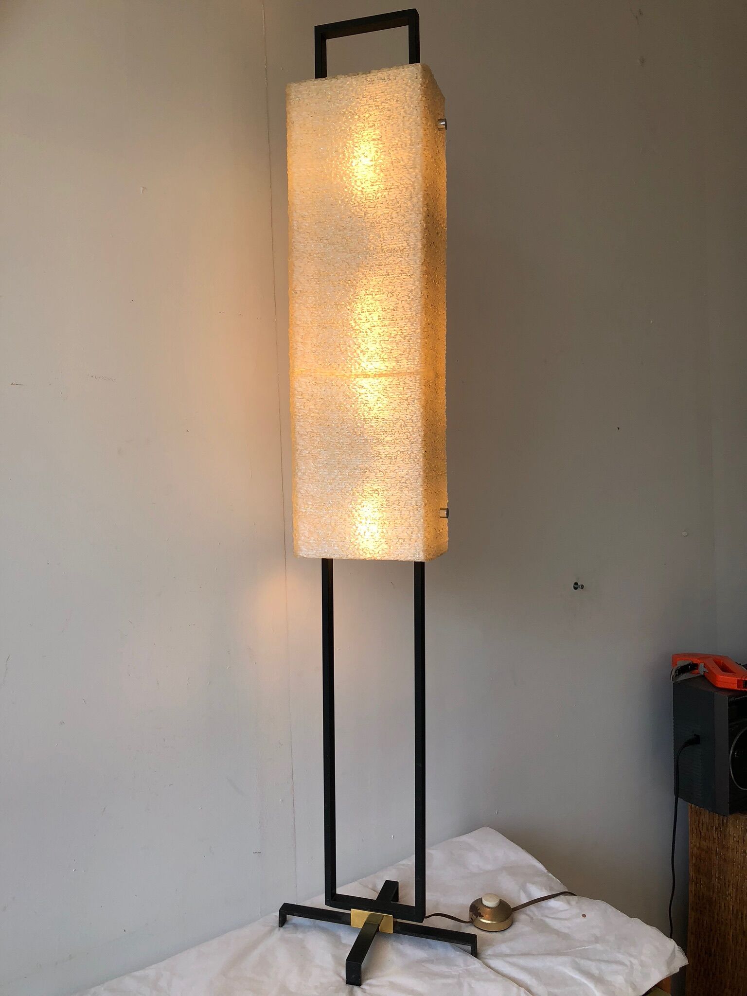 Maison Arlus floor lamp in metal brass and perspex