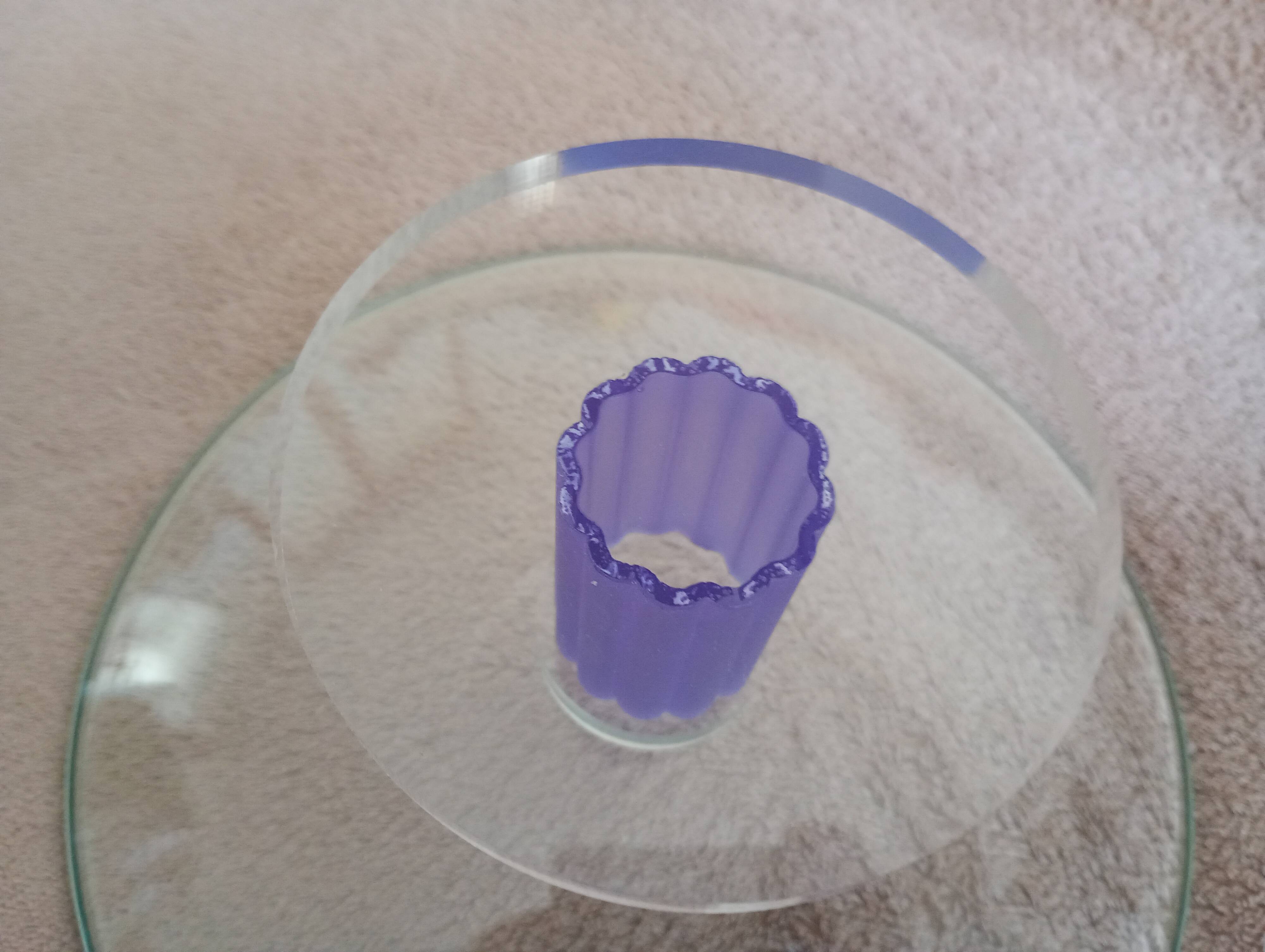 Montana glass footed bowl.Postmodern design