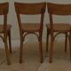 6 vintage Baumann wooden bistro chairs in their patina