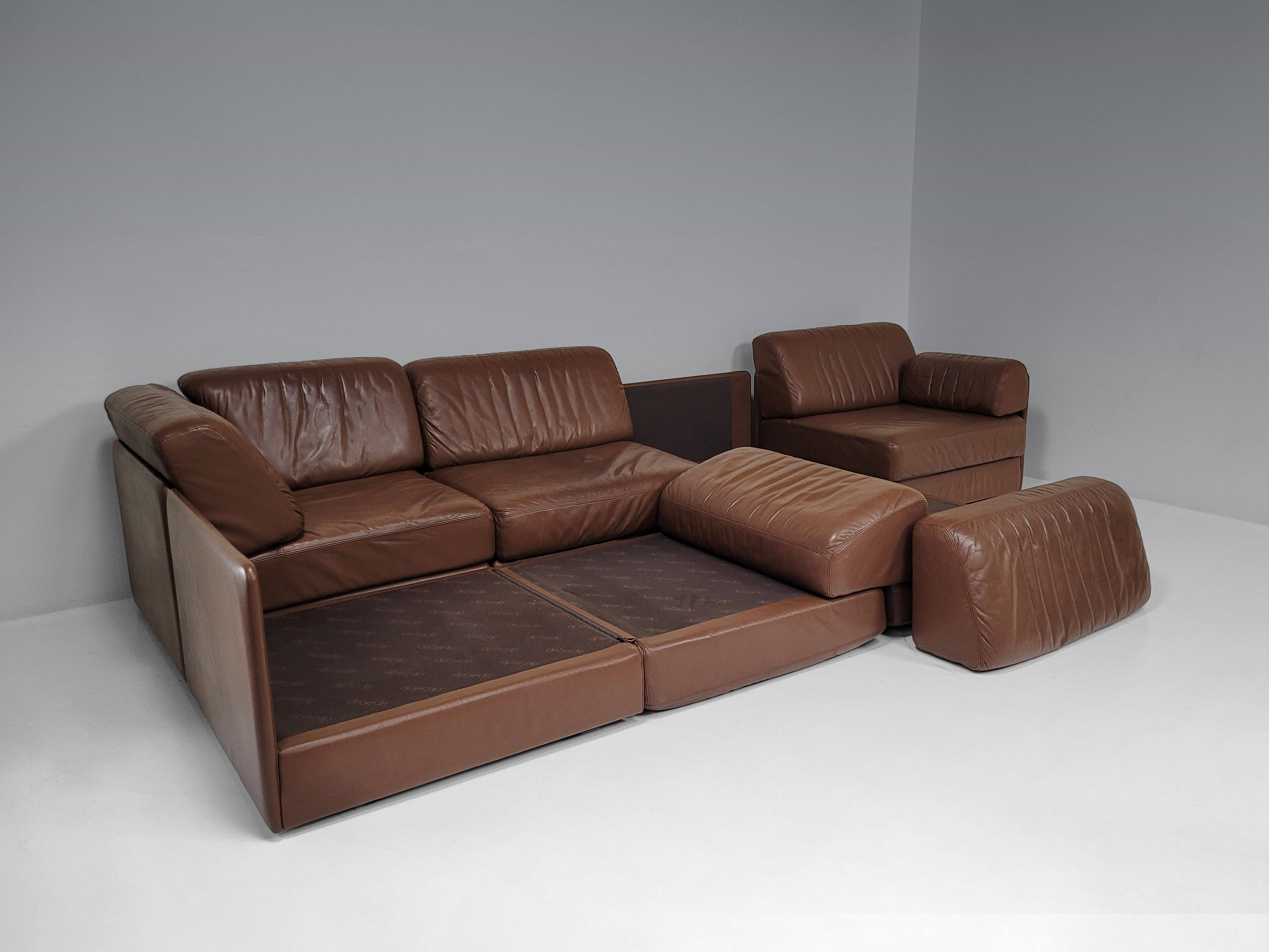 Canapé en cuir modulaire De Sede DS-76
