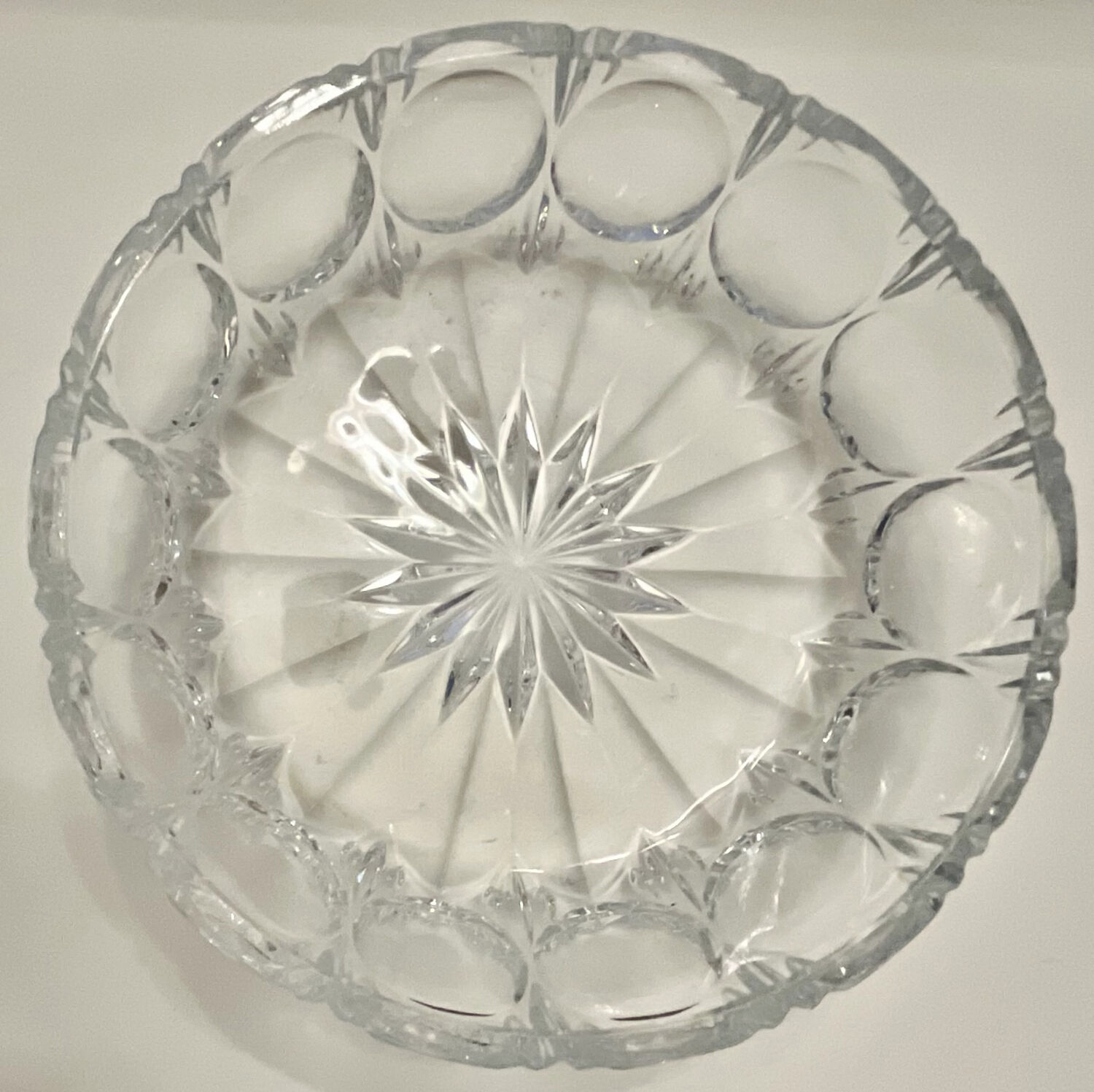 Large moulded crystal bowl