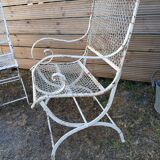 Pair of early 20th century metal garden armchairs