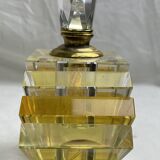 Empty art deco perfume bottle in amber crystal