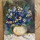 Oil on panel signed flowers in a vase.